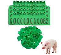 100 Pcs Cattle Ear Tags Large Plastic Precision Animal Identification Livestock Ear Tags for Cattle Cow Horse Dog Pig Goat Sheep Farm Management Green 101-200