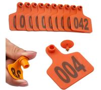 100 Pcs Cattle Ear Tags Large Plastic Precision Animal Identification Livestock Ear Tags for Cattle Cow Horse Dog Pig Goat Sheep Farm Management Orange 301-400