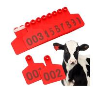 100 Pcs Cattle Ear Tags Large Plastic Precision Animal Identification Livestock Ear Tags for Cattle Cow Horse Dog Pig Goat Sheep Farm Management red 001-100