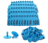 100 Pcs Cattle Ear Tags Large Plastic Precision Animal Identification Livestock Ear Tags for Cattle Cow Horse Dog Pig Goat Sheep Farm Management Blue 101-200