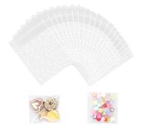 100 PCS Cellophane Bags for Sweet - 10 x 15 cm Self Adhesive Small Plastic Packaging Bags for Wax Melt Soap Jewellery, Clear Frosted Plastic Package for Food Cookie Chocolates Biscuit Candy (10x15cm)