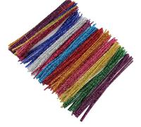 100 Pcs Chenille Stem Pipe Cleaner Plush Metal Wire Sticks For Educational DIY Craft Supplies Toy Craft(Mix color)