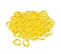 100 Pcs Chicken Leg Rings 001-100 Duck Chicks Leg Band Clip Yellow, 2.8x2.6cm