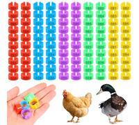 100 Pcs Chicken Leg Rings, 16mm/20mm Clip-on Poultry Identification Bands, 01-100 Engraved Tags for Hens, Ducks, Geese & Turkeys, Reusable ABS Plastic Leg Loops for Farm Management(colour-100-20mm)