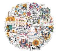 100 Pcs Christian Stickers for Water Bottles & Journaling - Modern Watercolour Bible Verse Stickers, Waterproof Vinyl Faith Decals for Laptops, Scrapbooking & Bible Study