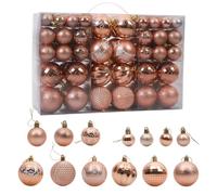 100 PCS Christmas Balls Baubles Shatterproof Balls Christmas Tree Decoration Ornaments for Xmas Hanging Decorations (Rose)