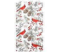 100 Pcs Christmas Cardinal Birds Paper Napkins Winter Xmas Disposable Guest Napkin Red Berries Cedar Cones Bathroom Hand Towel for Holiday Party Tableware Supplies