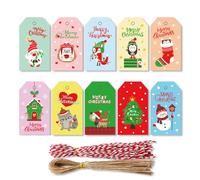 100 PCS Christmas Colorful Gift Tags for Christmas Tree Gift Tags Kraft Ppaper Christmas Labels Christmas Tags for Presents Wrapping Christmas Tree Decoration, Colored