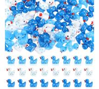 100 Pcs Christmas Duck Gifts Mini Snowflake Ducks Figurines Xmas Tiny Snowflake Resin Duck Ornaments Christmas Thank You Gifts for Coworkers Employee Nurse Team Xmas Stocking Stuffers Fillers