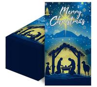 100 Pcs Christmas Nativity Paper Napkins,Disposable Jesus Holy Night Christmas Paper,Xmas Nativity Decorative Religious Hand Towels for Winter Holiday Christmas Dinner Party Supplies
