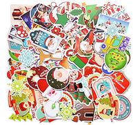 100 Pcs Christmas Stickers, Kalolary Christmas Vinyl Waterproof Stickers for Water Bottle Laptop Travel Case Car Bicycle Skateboard Guitar Mobile Phone Hydro Flask Decals for Kids Girls Teen Adults