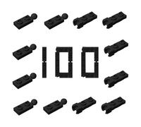 100 Pcs Classic Black Ball Joints Building Blocks Bulk, Plate Special 1x2 with 5.9mm End Cup and Towball 100 Piece, Compatible with Lego Parts and Pieces (Black)