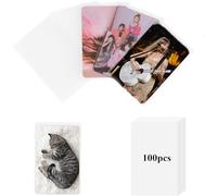 100 Pcs Clear Card Sleeves, 58 x 89 mm 100 microns Standard Penny Sleeves for Trading Card Sleeves Shield Cover, Game Cards, Idol Photo Cards, Board Games(Transparent)