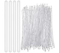 100 Pcs Clear Luggage Straps for Suitcases, Worm Loops for Luggage Tags, 6 Inch Plastic Bag Tag Loops for Identification ID Cards