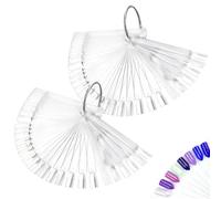 100 PCS Clear Nail Swatches | Round-Shaped Nail Art Display Tips, Perfect for Color Display and Nail Polish Sample Testing