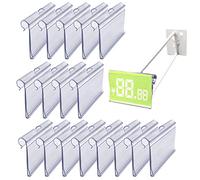 100 Pcs Clear Plastic Label Holders Sign Display Holder Price Tag Label Clip for Retail Price Ticket Tagging