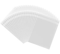 100 Pcs Clear Resealable Cellophane Bag, Treat Bags, Self Sealing Cello Bags for Easter Bakery Candy, Cookies, Jewelry, Cards Wrapping, Chocolate. (16 x 24 cm)