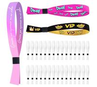 100 Pcs Cloth Event Wristband, Sublimation Wristband Blank,Disposable Wristbands for Events,for Lightweight Concert,Club Entrance Wrist Strap Party Wristband Event