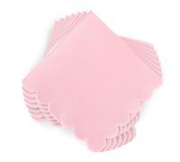 100 Pcs Cocktail Napkins Scalloped Edged Dessert Napkins Folded 5 x 5 Inches Pink Disposable Napkins for Dinner Wedding Birthday Party