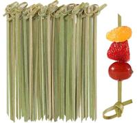 100 PCS Cocktail Picks, 12 CM Toothpicks for Appetizers, Natural Bamboo Knot Skewers, Mini Food Sticks, Fancy Tooth Picks for Drinks,Fruit,Charcuterie,Cocktail Garnish Accessories, Party Supplies