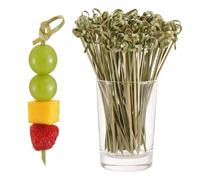 100 PCS Cocktail Picks, 12 CM Toothpicks for Appetizers, Natural Bamboo Knot Skewers, Mini Food Sticks, Fancy Tooth Picks for Drinks,Fruit,Charcuterie,Cocktail Garnish Accessories, Party Supplies