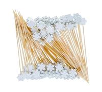 100 PCS Cocktail Picks,Christmas Cocktail Sticks 12CM Cocktail Picks,Christmas Theme Stick Toothpicks for Appetizers,Wooden Food Bamboo Skewers for Drinks,Fruit,Charcuteri, Party Supplies