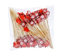 100 PCS Cocktail Picks,Christmas Cocktail Sticks 12CM Cocktail Picks,Christmas Theme Stick Toothpicks for Appetizers,Wooden Food Bamboo Skewers for Drinks,Fruit,Charcuteri, Party Supplies