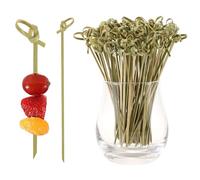 100 PCS Cocktail Picks, Toothpicks for Appetizers, Natural Bamboo Knot Skewers, Mini Food Sticks, Fancy Tooth Picks for Drinks,Fruit,Charcuterie,Cocktail Garnish Accessories, Party Supplies