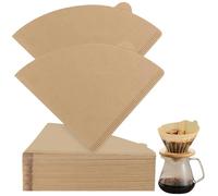 100 Pcs Coffee Filter Papers, Filter Paper for Hand Brewed Coffee, Unbleached Compatible with V60 Papers 02 Disposable Filter-Paper, Compatible with Dripper Coffees Makers, Wooden Colour