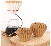 100 PCS Coffee Filters，Extra Large Coffee Filters Basket for Commercial, Domestic Coffee Maker Extra High Extra Wide, Anti ground, Unbleached, Natural，Flattened Diameter 9.75"