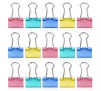 100 Pcs Colored Binder Clips - 15mm Mini Metal Bulldog Clips, Foldback Clips for Paper, Files, Money, and Stationery, Coloured Stationery File Money Paper Clamps (4 Colors)