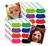 100 Pcs Colorful Sports Under Eye Black Stickers for Kids 1 x 2 Inch - Football Eye Black Lettering Softball Baseball Face Stickers Lacrosse Fans Eye Strips for Sport Game Day Themed Birthday Party