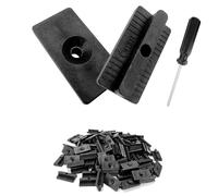 100 Pcs Composite Decking T Clips Fixing, Plastic T Clips, Plastic Decking Clips Hidden Fixing Fasteners, 6mm Decking Spacer with Screwdriver, Suitable for Most of The Market Products