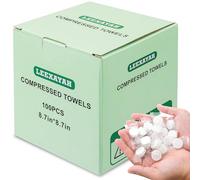 100 PCS Compressed Towel, Portable Compressed Towel Tablets, Compressed Hand Wipe Coin Paper Towel, Camping Wet Towel, Disposable Towel for Travelling, For Home Beauty Outdoor Sports