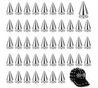 100 PCS Cone Studs Spikes with Screwbacks, 7.2 x 10mm Metal Bullet Studs Punk Rock Screw Back Stud Cone Spikes Rivets for DIY Bags Clothing Leather Craft Bracelet Necklace, with Screwdriver