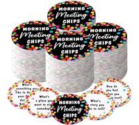 100 Pcs Confetti Morning Meeting Chips Classroom Question Idea Cards for Teachers Students Conversation Starter Cards for Classroom Supplies Icebreaker Activity Improve Communication Listening Skills