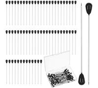 100 PCS Corsage Boutonniere Pins, Teardrop Pearl Pins for Flower Bouquets, 2.2in Black Pearl Head Straight Pins for DIY Crafts Jewelry Making Sewing Wedding Flower Decorations(Black)