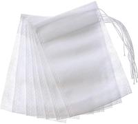 100 Pcs Cotton Muslin Drawstring Bags - Tea, Coffee & Infuser Bags - 20 x 25 CM