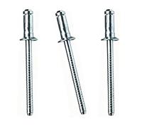 100 Pcs Countersunk Single Drum Iron Blind Rivets, 6.4mm Open End Pop Rivets for Metal, Furniture, Car, Ships, Motor Vehicles, Mechanical(6.4x24.5mm)