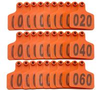 100 Pcs Cow Ear Tags, Plastic Livestock Animal Ear Tags for Cows Goats Sheep Pig Animal Identification Earring Tags Orange 601-700
