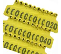 100 Pcs Cow Ear Tags, Plastic Livestock Animal Ear Tags for Cows Goats Sheep Pig Animal Identification Earring Tags Yellow 201-300