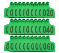 100 Pcs Cow Ear Tags, Plastic Livestock Animal Ear Tags for Cows Goats Sheep Pig Animal Identification Earring Tags Green 301-400
