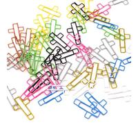 100 Pcs Cross Paper Clips Cute Journaling Supplies Metal Bookmarks Bible Paper Clamps for Christian Office Home Students Art Enthusiasts (Multicolored)