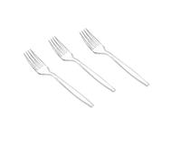 100 PCS Crystal Clear Forks, Party Cutlery Forks Set Reusable, Portable Picnic Catering Cutlery Parties Fork, Transparent Washable Travel Utensils, Lightweight Snack Event Dessert Cake Fruit Forks
