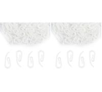 100 Pcs Curtain Hooks for Rails Curtain Hooks Plastic 28 x 12 mm White Clip Holder for Shower Curtain, Curtain, Curtain, Caravan - Home Accessories, DIY (Pack of 2)