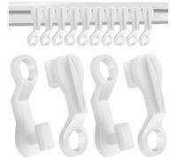 100 PCS Curtain Track Gliders Hook, White Plastic Curtain Glider Hooks,Runners Drapery Track Glider Hooks,Easy Fit Curtains Rail Sliding Hooks for Windows Door Shower.
