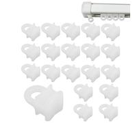 100 Pcs Curtain Track Gliders, Per 1.7x1.1cm, Plastic Rail Gliders, Hooks Plastic for Caravan Curtains, Campervan Curtains, Smooth Curtain Gliders for Window, Door, Shower White
