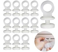 100 Pcs Curtain Track Gliders, Plastic White Curtain Hooks, Effortless Gliding Curtain Rail Slider Hooks Rollers for Window Door Shower Curtains