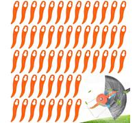 100 Pcs Curved Plastic Trimmer Blades, Universal Cordless Strimmer Replacement Blades 91mm Lawn Mower Cutting Blades for Most Garden Grass Trimmer