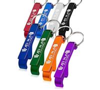 100 Pcs Custom Aluminum Can/Bottle Opener Keychain, Thicker Version. Engraved Text/Logo Wedding Favors, Brewery, Bar, Anniversaries, Party, Restaurant, Property Agent, Guests, Graduation Christmas